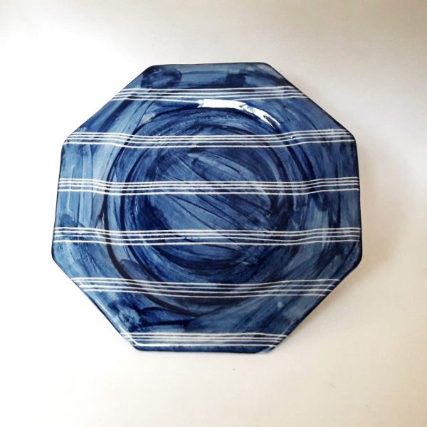 Plato octogonal Playo de cerámica artesanal GEA